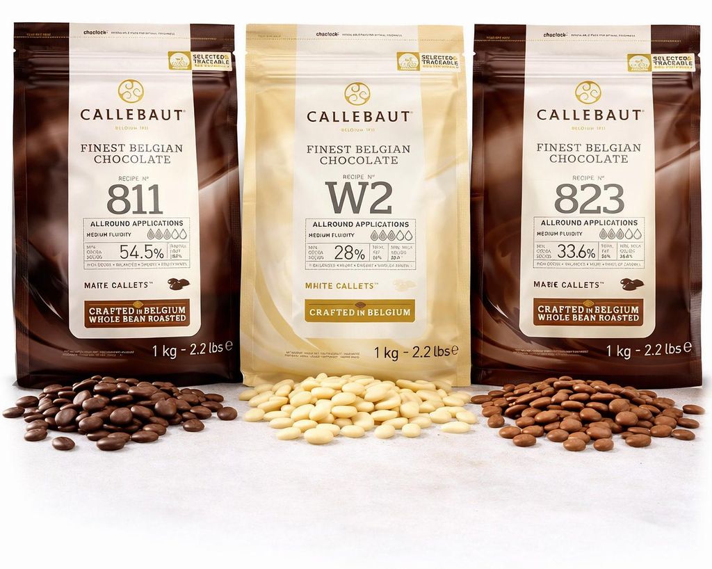 Callebaut 811,823,W2 Kuvertüre Callets Zartbitter-, Milch-, Produktbild 