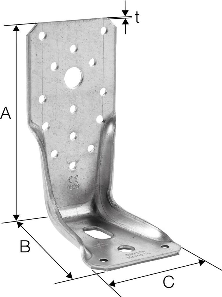 25 Stück Simpson Winkelverbinder AKR285 x 3 SST B: 85 mm/A: 285 mm/T: 3,0 mm