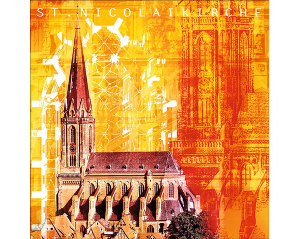 Glasbild Lüneburg St. Nicolaikirche 20x20 cm