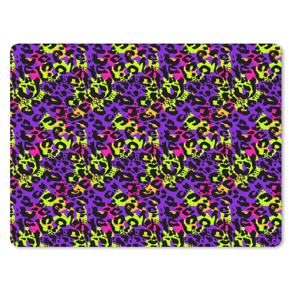 MuchoWow Mauspad Mousepad Tiermuster - Panther - Neon 40x30 cm - Mousepads - Maus Mat - Pad - Mausunterlage - Anti Rutsch
