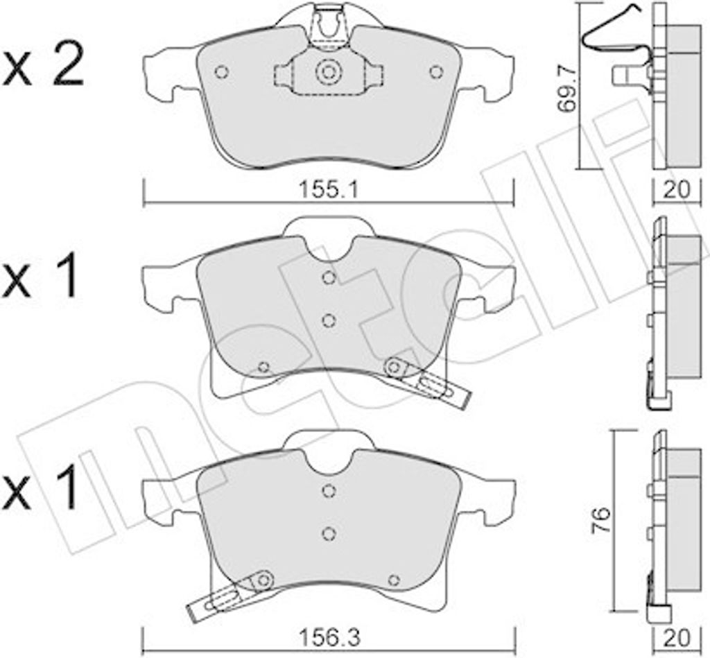 METELLI Bremsbeläge Satz Vorne Bremsklötze für OPEL Corsa D Schrägheck (S07) 22-0539-0
