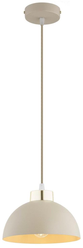 KAR LIGHTING Pendellampe 1-flammig Beige – Moon Ecru Kaschmir Leuchte aus Metall – E27 Lampe für Küche oder Esszimmer – LED geeignet