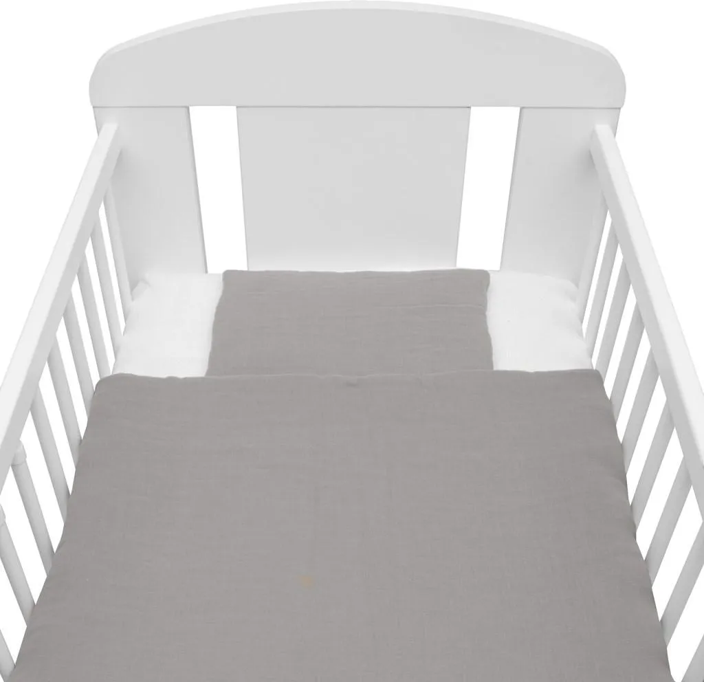 Parure de lit bébé en mousseline grise 80x70 cm avec couette légère