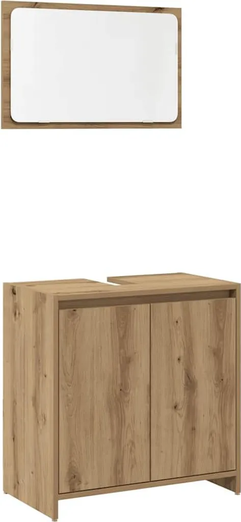 Ensemble Salle de Bain Bois Composite Chêne Artisan Robuste et Durable