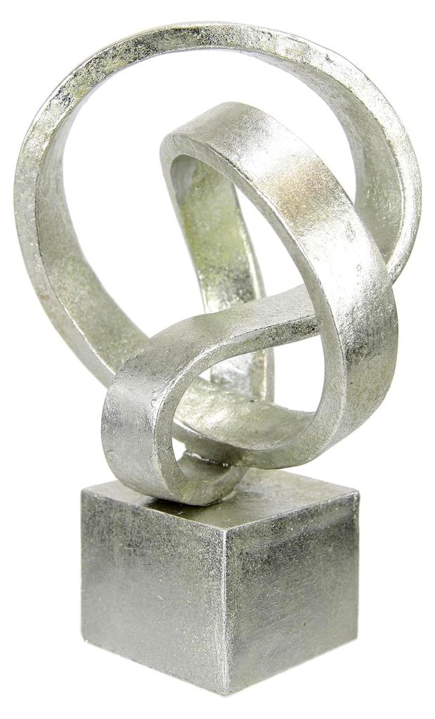 Zeitgenössische Dekoskulptur Kunstornamente 3D Bild Statue Moderne Dekoration Figuren Abstrakte Kunst Geschenkidee, Silber
