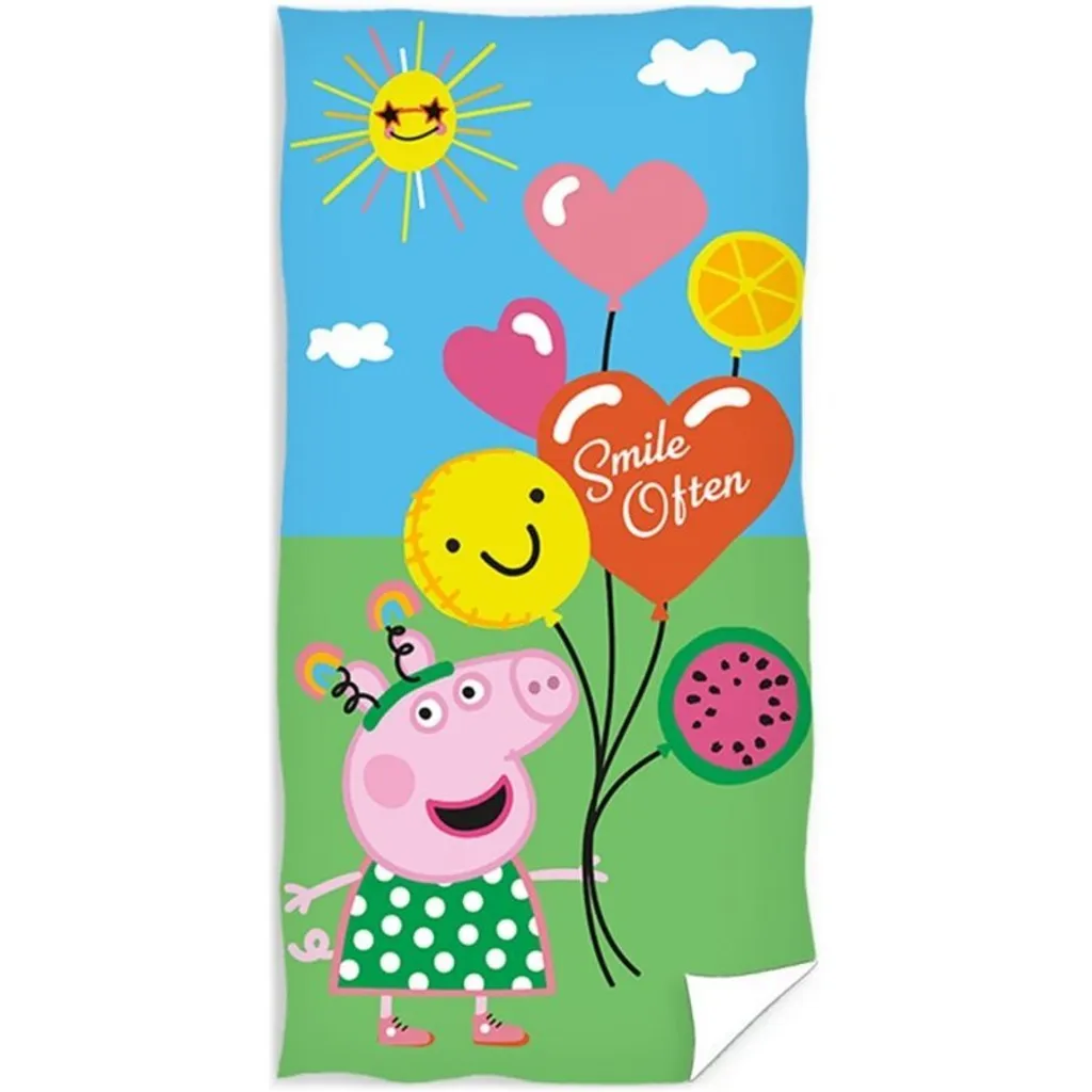 Idea Regalo Peppa Pig Asciugamano con Palloncini | Festa e Bagnetto