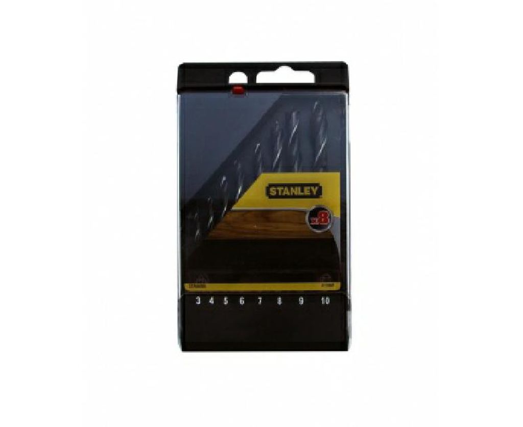 STANLEY STA56006-QZ - Kassette mit 8 Holzbohrern aus Chrom-Vanadium-Stahl mit Zentrierspitze ø 3-10mm