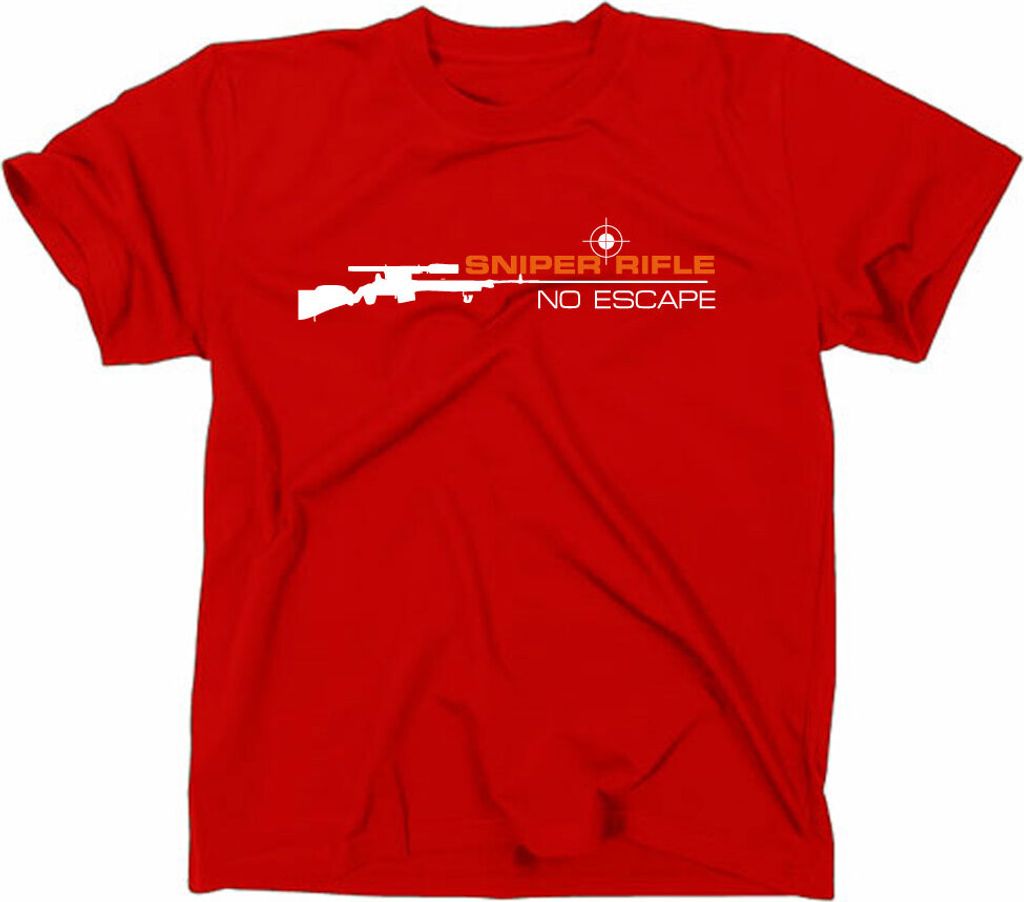 Styletex23 T-Shirt Sniper Rifle No Escape, rot, S