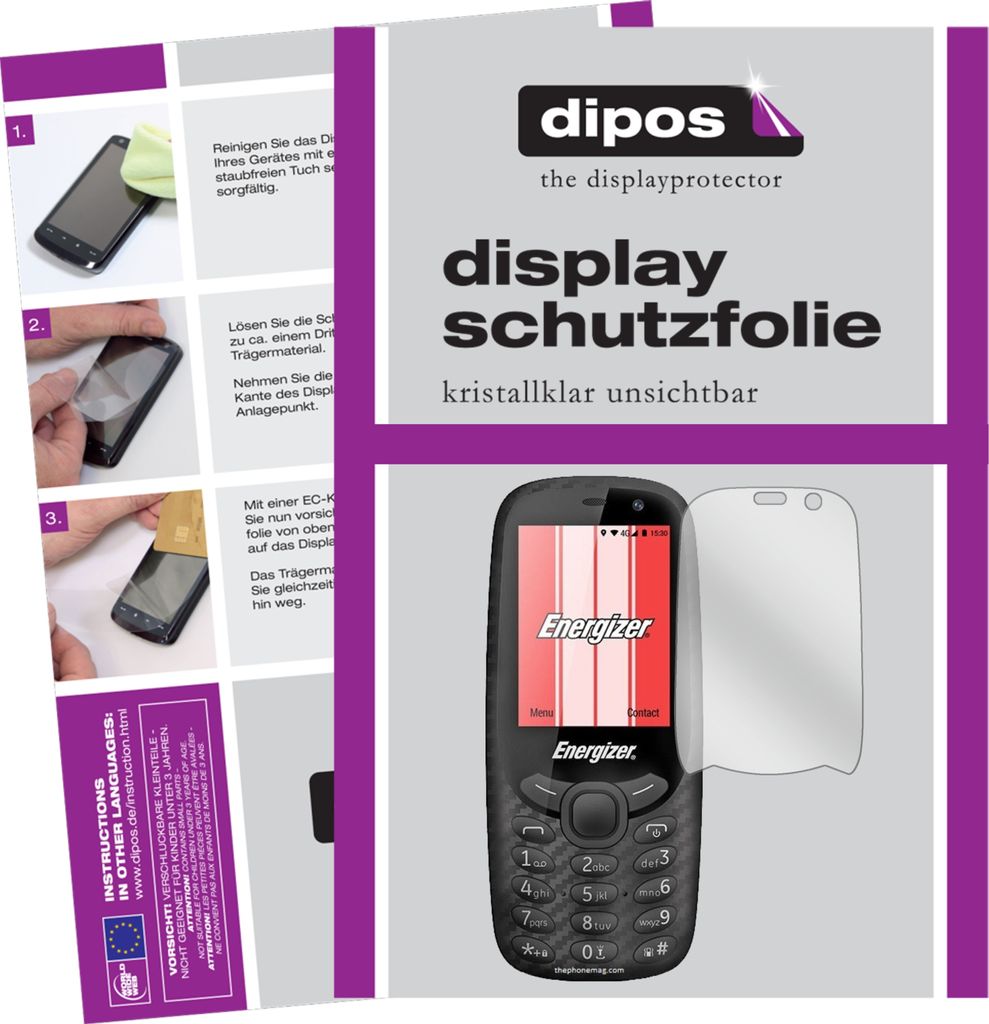 5x Schutzfolie für Energizer E241 klar Displayschutzfolie Folie Display Schutz dipos
