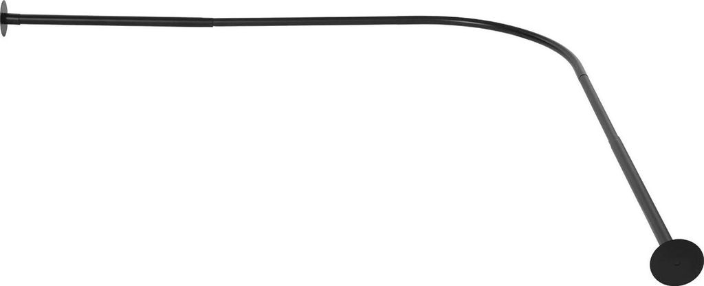 Duschvorhangstange - L-förmige Eckstange - Verstellbar - Edelstahl 201 - Wandmontage - Für Badewanne/Dusche - Schwarz