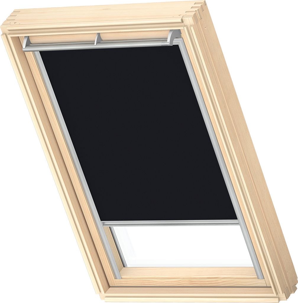 VELUX Original Verdunkelungsrollo für VELUX dachfenster FK08, Schwarz, Grauer Führungsschiene