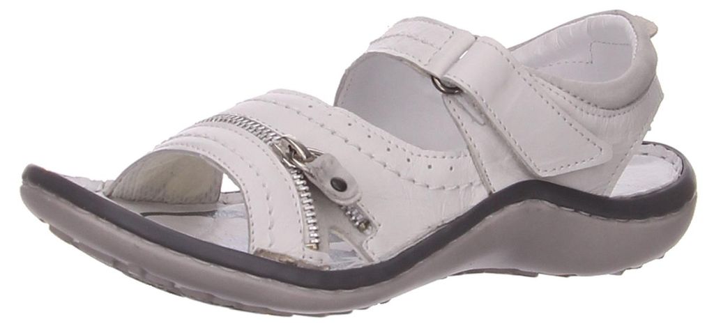 Krisbut Sandaletten,Stadtbd.b.25mm o.Fußb in weiss/weiss kombi, Gr. 43