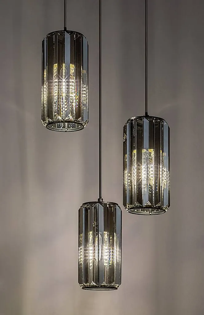 Sospensione Design Rabalux 72255 Metallo Nero e Vetro Fumé Moderno - 5