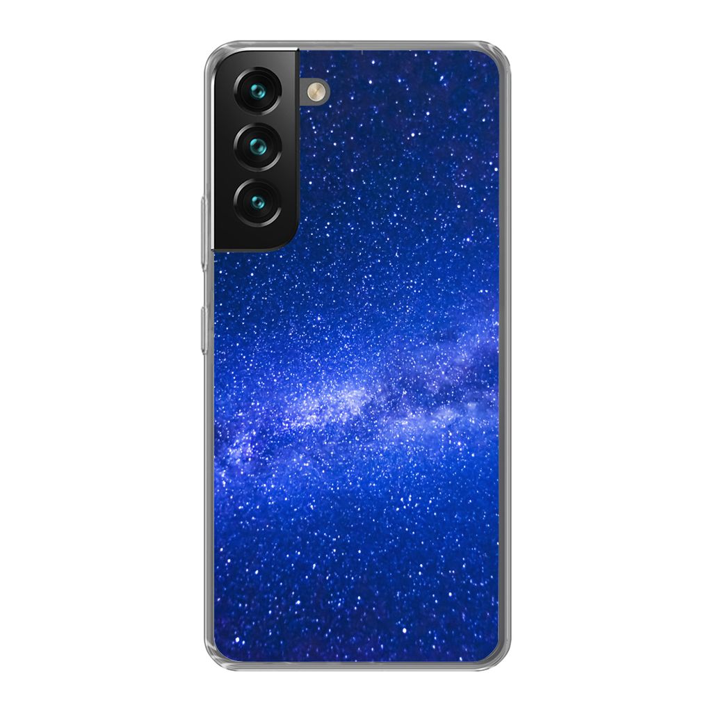 MuchoWow Handyhülle Schutzhülle Hülle für Samsung Galaxy S22 Plus Sternenhimmel - Universum - Blau - Jungen - Mädchen - Kinder Silikon Softc...