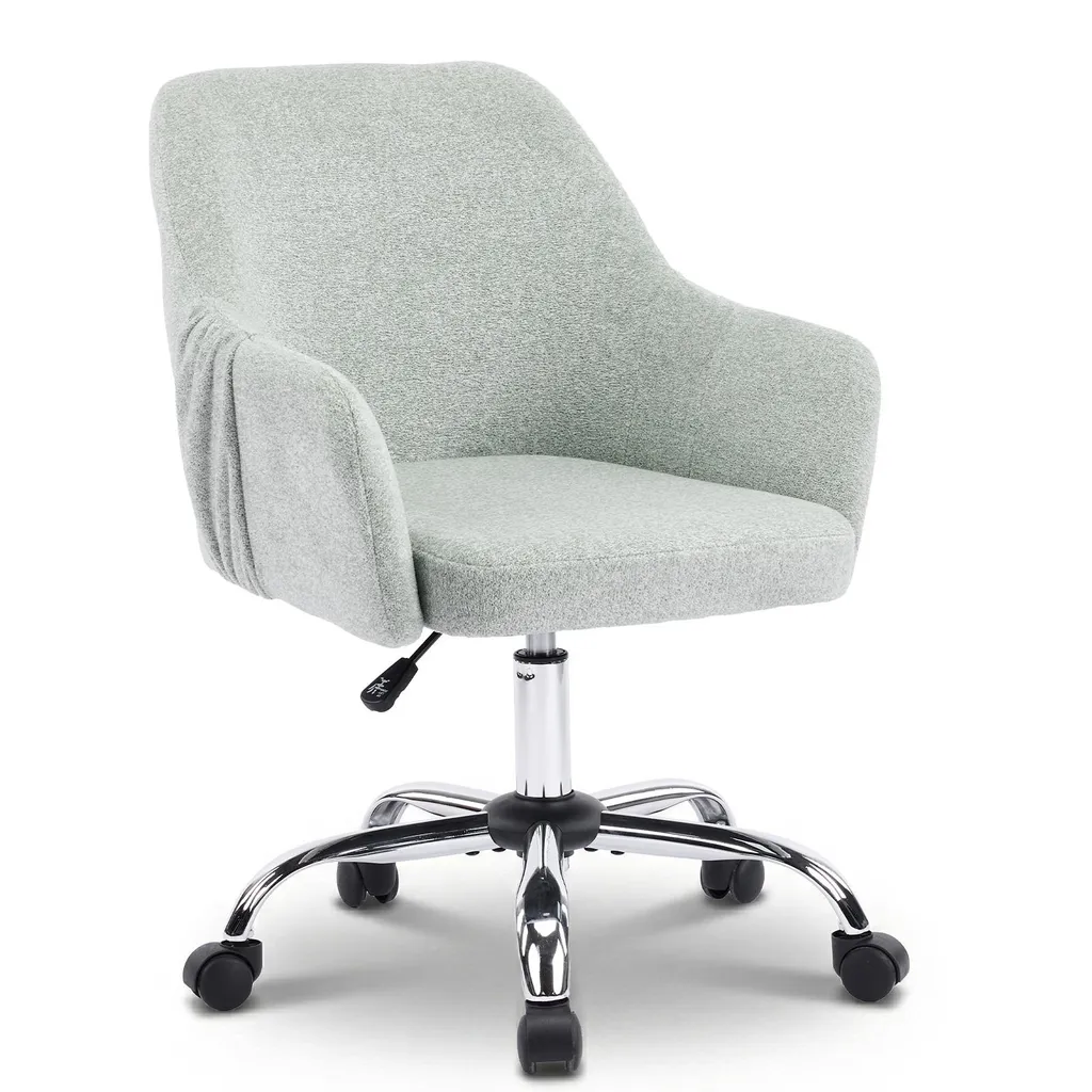 Chaise de bureau pour télétravail pivotante et confortable bleu-vert