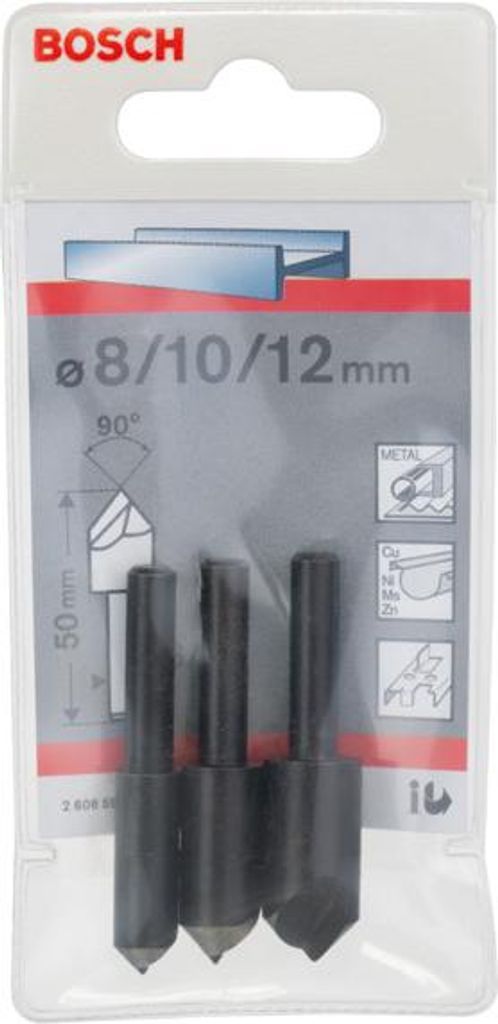 3-tlg. Kegelsenker-Set, 6-8 mm