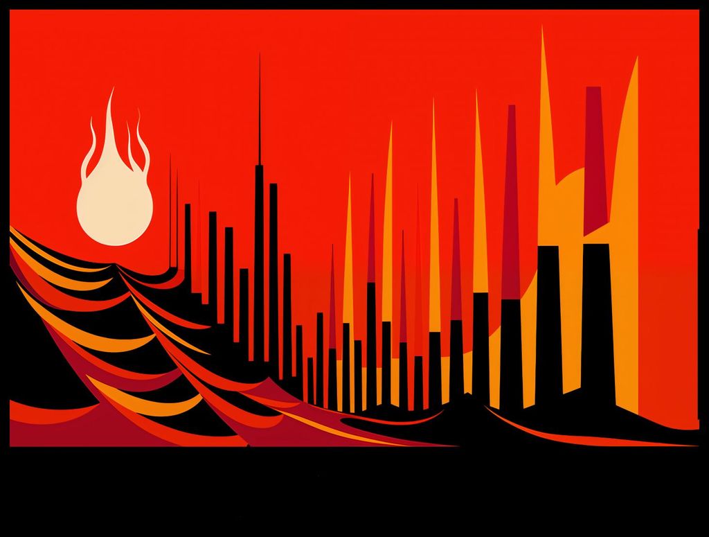 Plakat 80x60cm Städtisches Blutiges Feuer