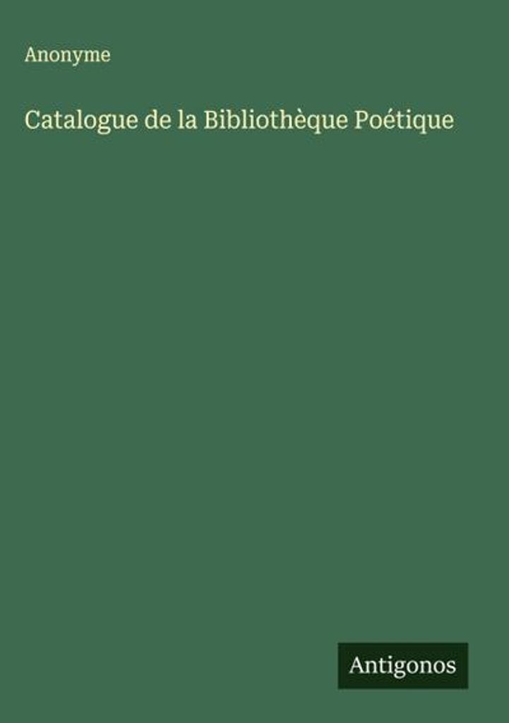 Katalog der Poetischen Bibliothek
