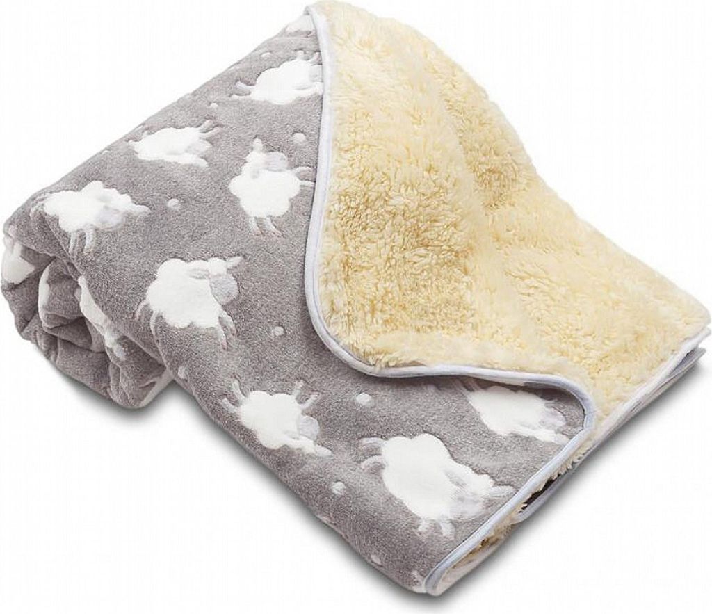 Dětská deka Ovečka s ovečkami světle šedá 100x150 cm Obrázek produktu 