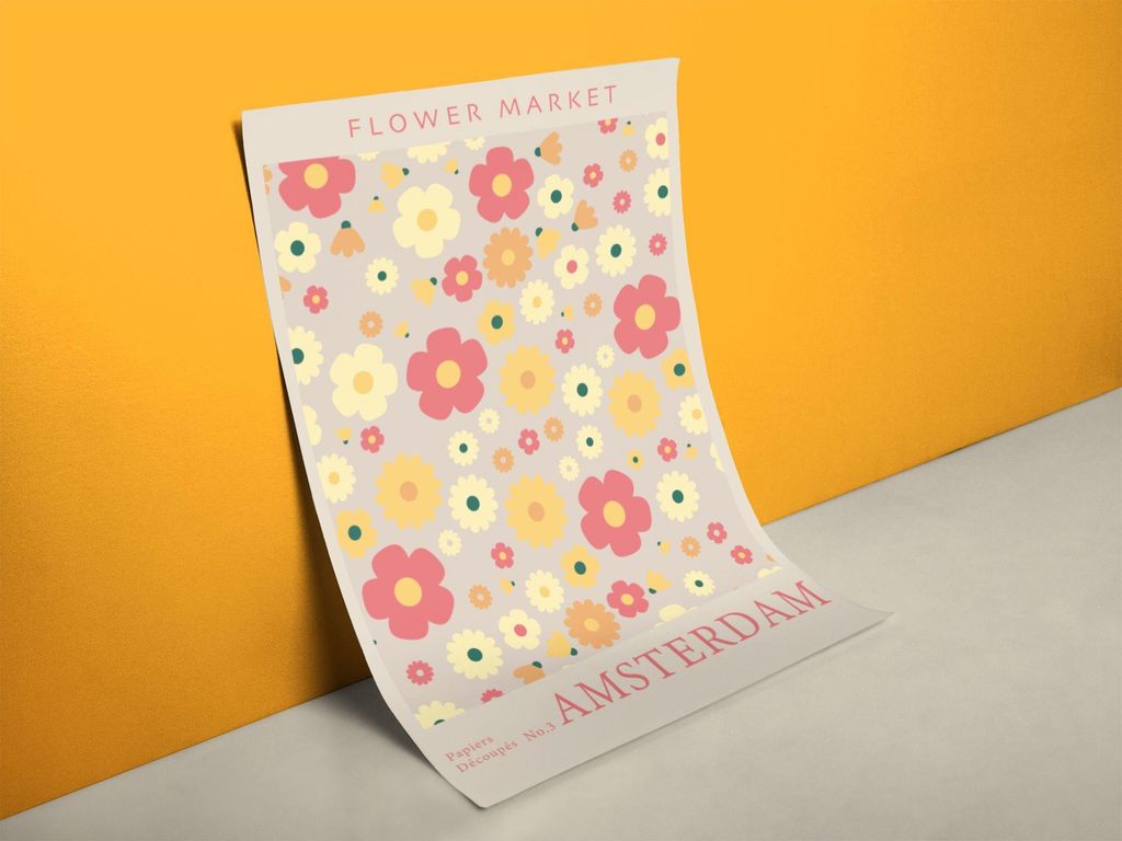 Blumenmarkt Amsterdam Poster | Größe in cm: 60 x 80