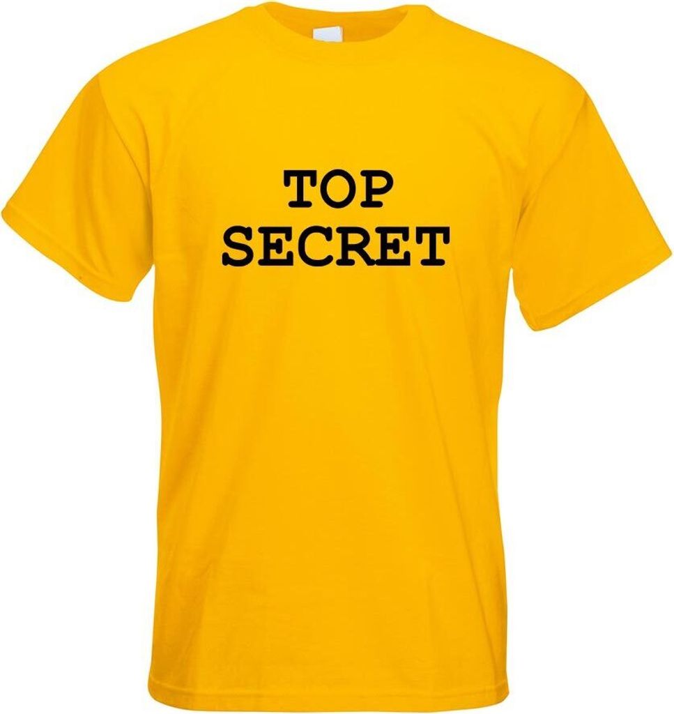 Kiwistar - T-Shirt - gelb - Top Secret Herren Funshirt Bedruckt Design Sprüche Spruch Motive - mit Motiv Bedruckt - Funshirt Design - Sport - Frei...