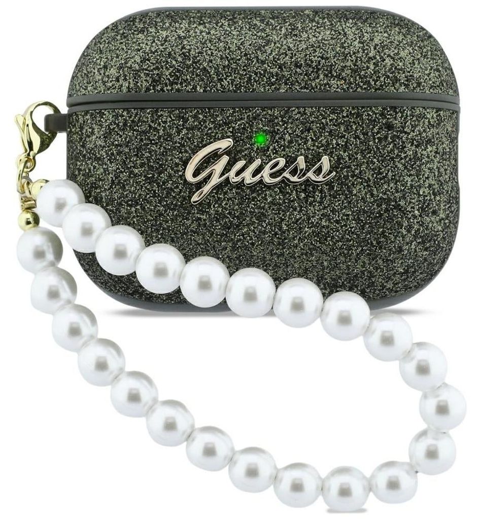 Beschermhoes Guess Glitter Pearl Strap Case voor AirPods Productafbeelding 