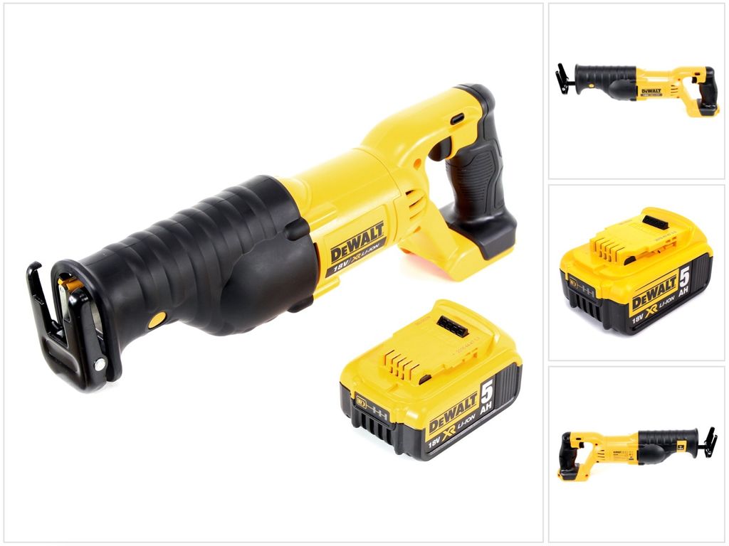 Dewalt DCS 380 18 V Akku Säbelsäge Reciprosäge + 1 x DCB 184 5,0 Ah Li-Ion Akku