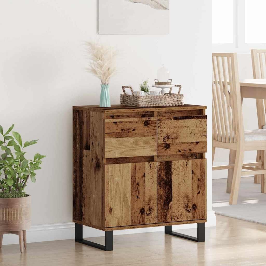 "2026 Aktion"Sideboard - Kommode, Anrichte, Modern minimalistisches - Altholz 60 x 35 x 70 cm Verbundholz und Eisen GermanyMöbel 88969 - Kommoden