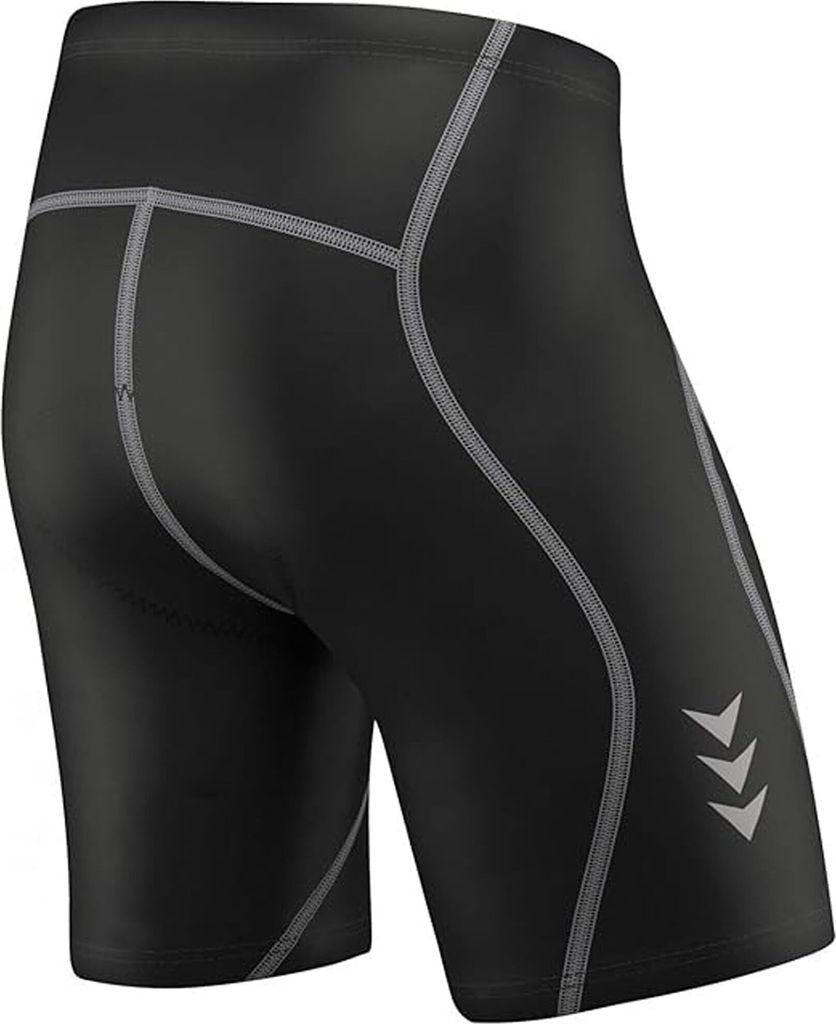 Radhose Fahrradhose Radlerhose Gepolsterte Coolmax (Polyesterfasern) Radler-Shorts, Größe:S, Farbe:Grau