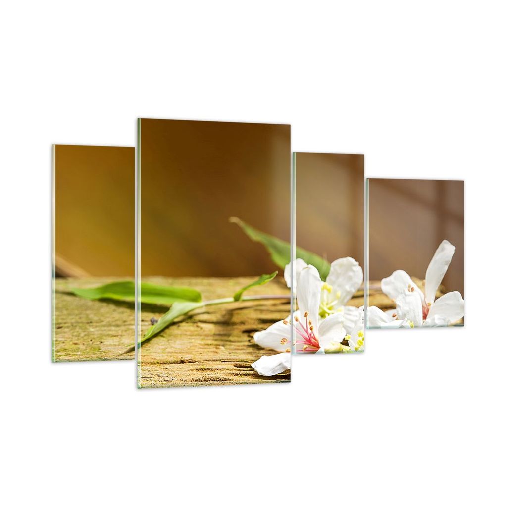 Bilder auf glas - Asien spa bambus blume - 120x70cm - Glasbilder - Wandbilder - Kunstdruck - zum Aufhängen bereit - Wanddekoration aus Glas - Glas...