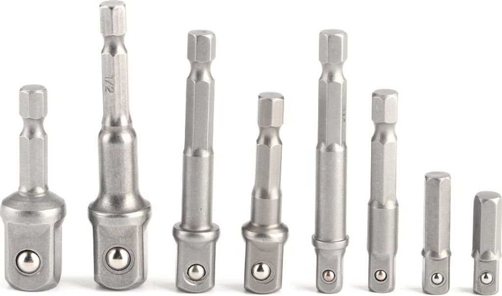 8pcs Socket Adapter Set Treiber Hex Shank Impact Drill Bits Verlängerungsstange 1/4in 3/8in 1/2in
