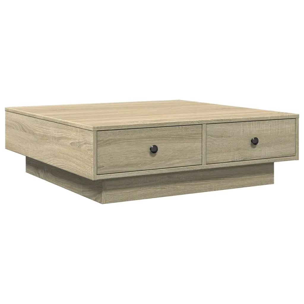 Tavolino Basso Rovere Sonoma 90x90x28 cm | Tavolo Salotto Moderno Legno