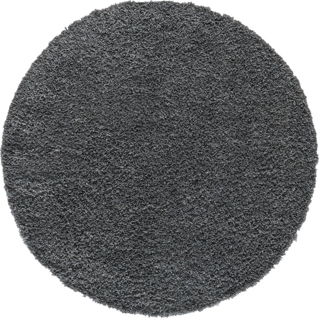 MY-RUG Teppich, Hochflorteppich Shaggy Star, 150x150, grau, leicht glänzend, extra flauschig, rund