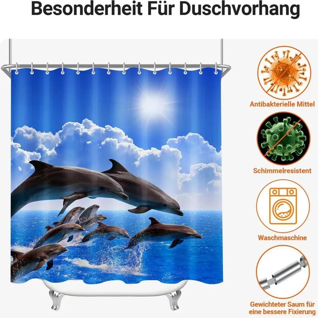 Tenda Doccia 200x200 Dolphin Antimuffa - Lavabile e Resistente - 7