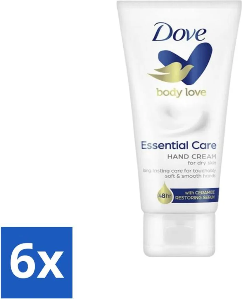 6 Crema Mani Dove Body Love Essential Care - Cura Mani Secche 75g