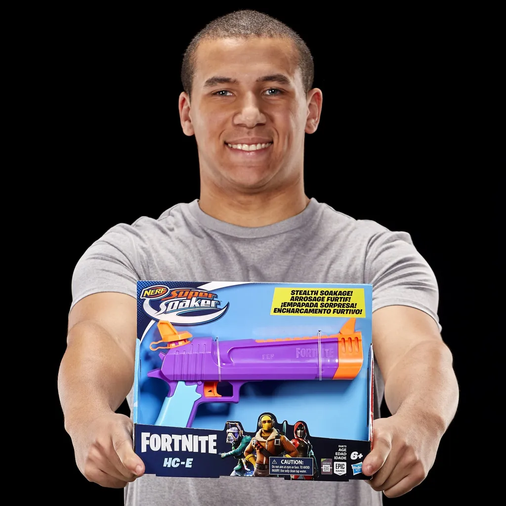 Pistolet à eau Nerf Fortnite HC-E - Canon à main bleu et gris - Été - 2