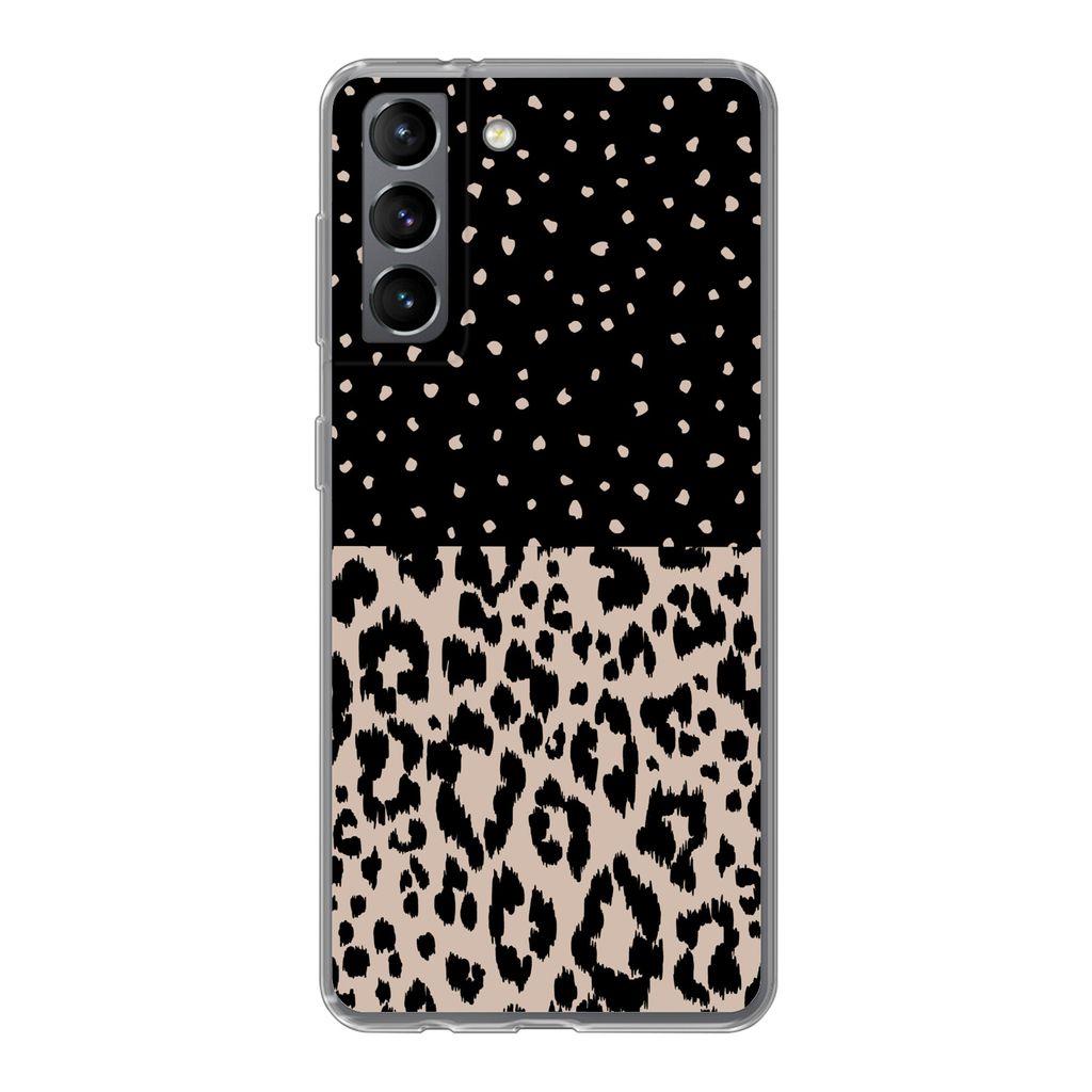 MuchoWow Handyhülle Schutzhülle Hülle für Samsung Galaxy S21 Panther Druck - Tiere - Design Silikon Softcase Handy Hülle - Softcase