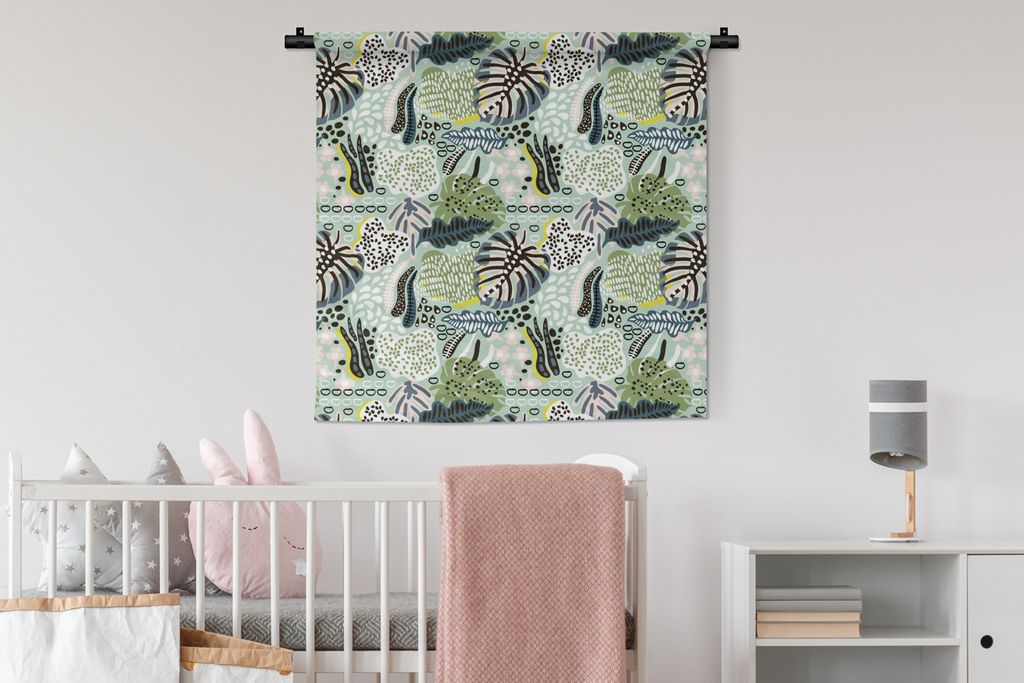 MuchoWow® Wandteppich Wandbehang Dschungel - Blätter - Produktbild 