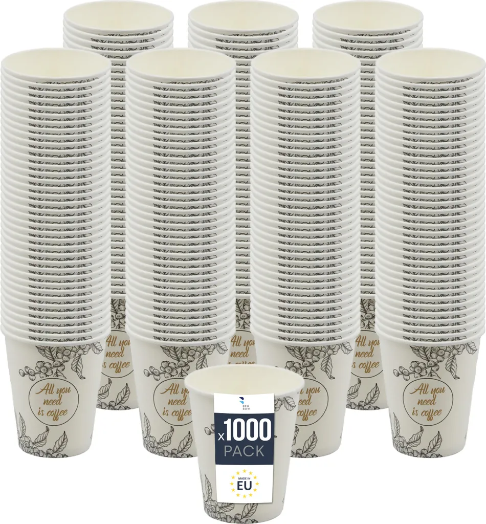BenBow Gobelets Café Carton 300 ml x 1000 - Tasses Jetables Robustes