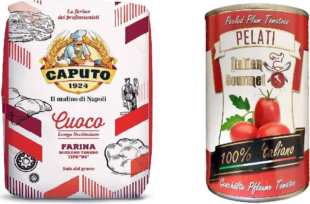 Antimo Caputo Tipo 00 'The Chef's Flour' Pizzamehl + Italian Gourmet Pomodori 100% italienisch Pelati Ganze Geschälte Pflaume Tomaten sauce dose 400g