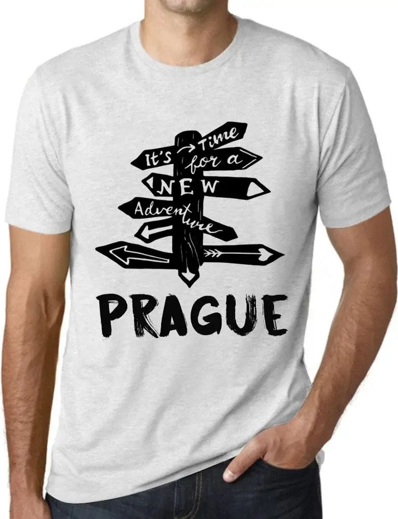 Herren Grafik T-Shirt Es ist Zeit für ein neues Abenteuer in Prag – It’s Time For A New Adventure In Prague – Öko-Verantwortlich Vintage Ja...