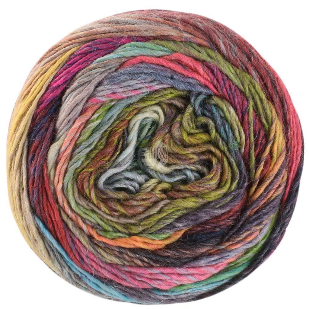 Lana Grossa - Colorissimo 0217 limette olivgrün hellgrau Produktbild 