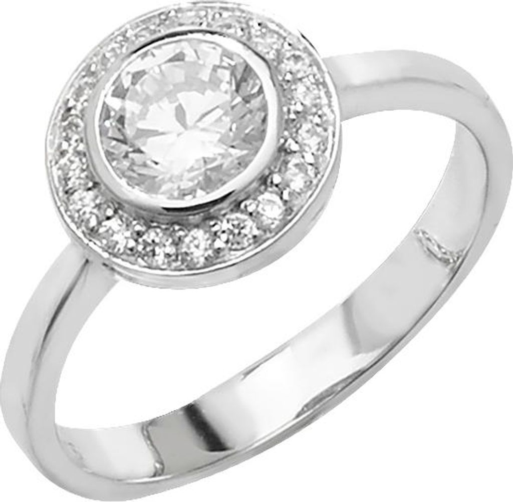 Wunderschöner 925 Sterling Silber Solitär Verlobung Damen - Ring mit Zirkonia, 60 (19.1); TRS22308RSS