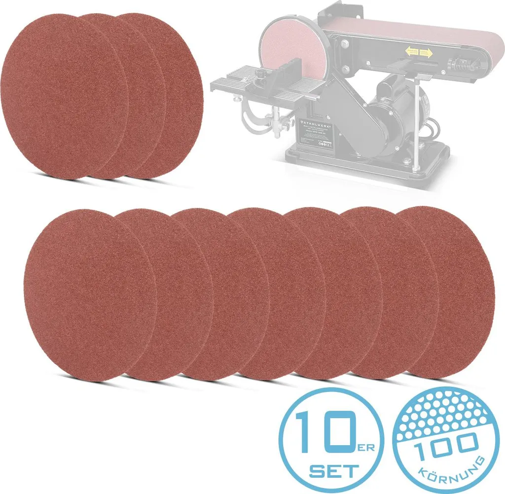 STAHLWERK Dischi Levigatura 150 mm K100 - Kit 10 Pezzi Alta Qualità