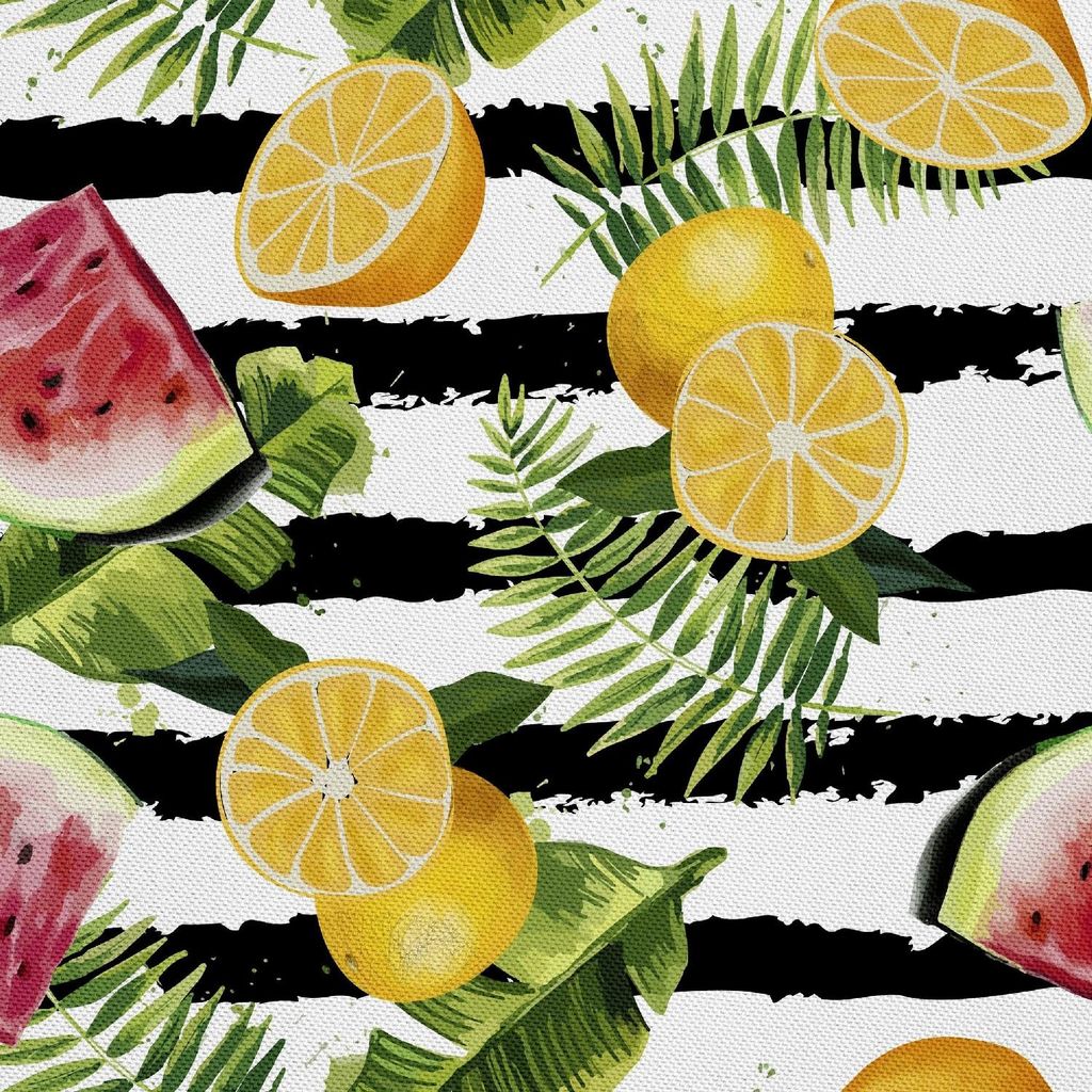 OUTDOOR DEKOSTOFFE OXFORD - Motiv Orange und Wassermelone