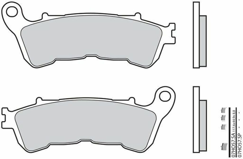 BREMBO SA 07HO57SA Vorderes gesintertes Bremsbeläge Paar Produktbild 