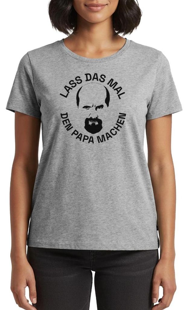 Spreadshirt Stromberg Bernd Lass Das Mal Den Papa Machen Frauen Premium T-Shirt, L, Grau meliert