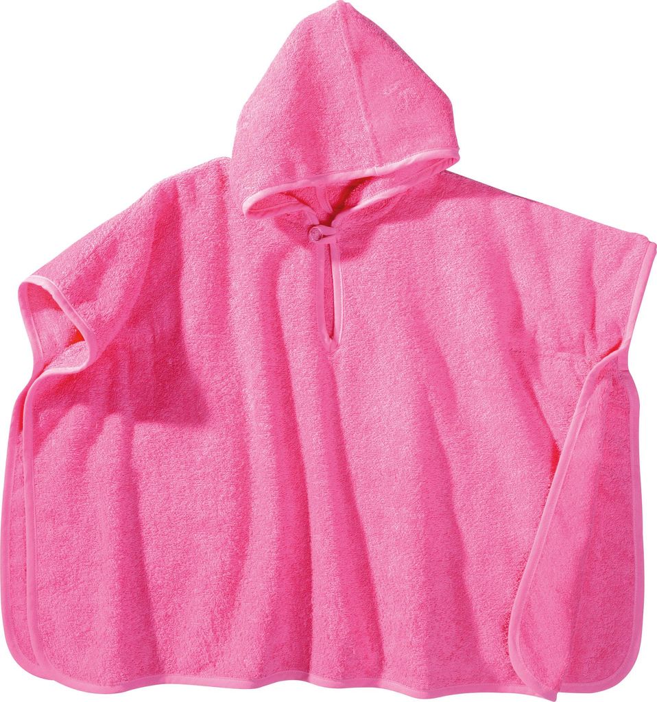 Erwin Müller Kinder-Poncho mit Kapuze pink 50x70 cm