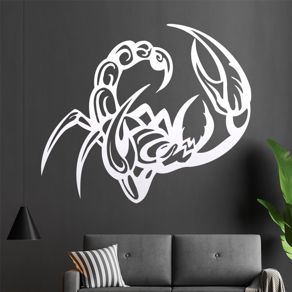 Skorpion Wandtattoo in 6 Größen - Wandaufkleber Wall Sticker - Dekoration, Küche, Wohnzimmer, Schlafzimmer, Badezimmer