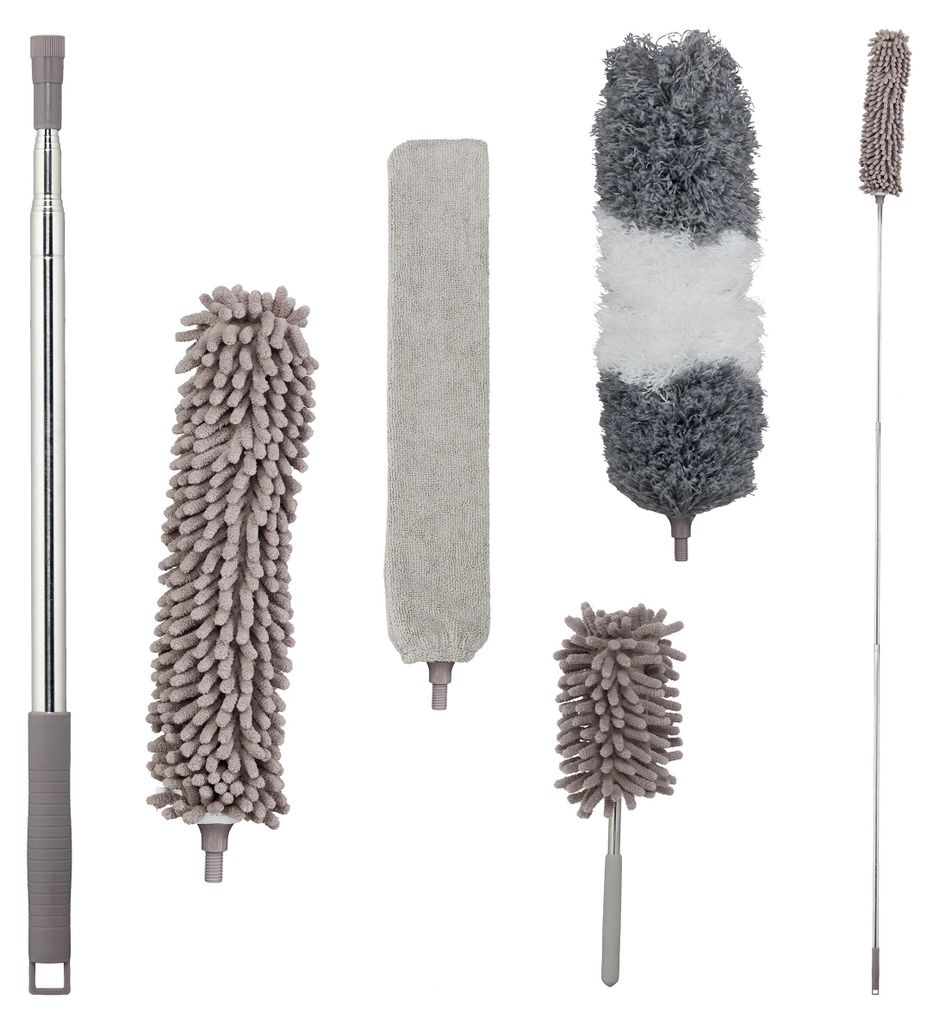 Relaxdays Stofwisser set, 3 opzetstukken, 1 dweil, Productafbeelding 
